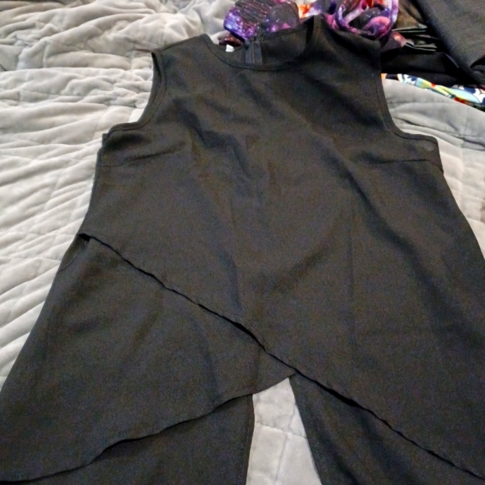 Cute black asymmetrical top